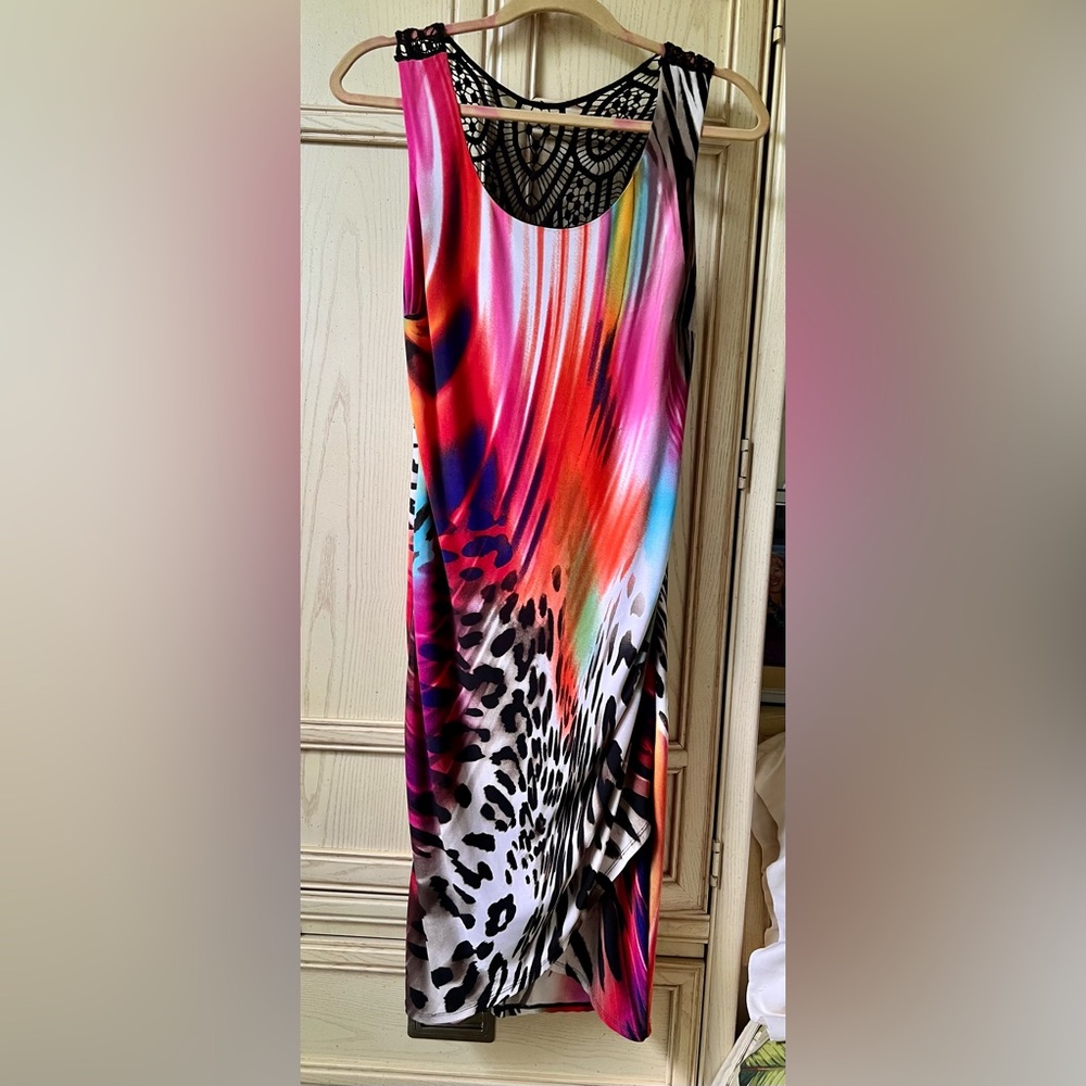 Venus Vibrant Multicolored Animal Print Dress – Size Small
